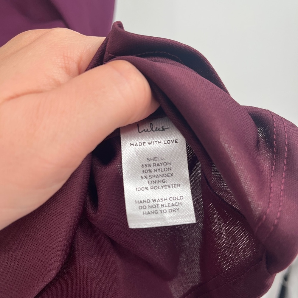 Lulus Love Galore Plum Spaghetti Strap Fit & Flare Skater Mini Dress NWT Sz L - Picture 5 of 12